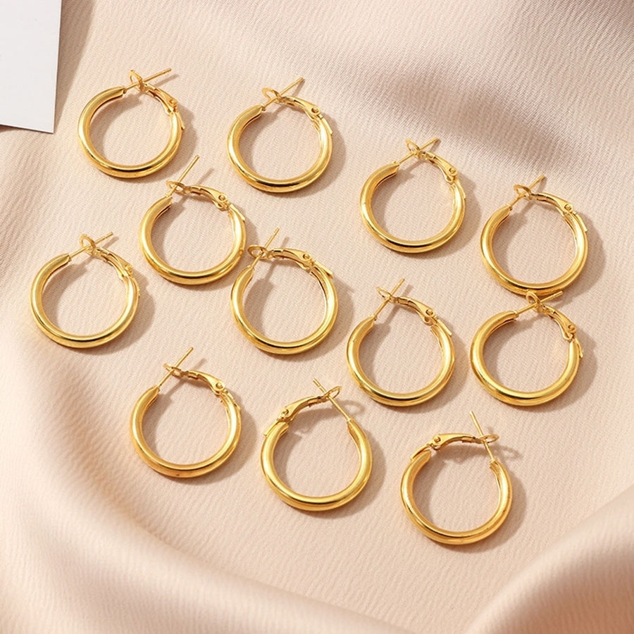 12Pcs Fashion Women Circle Dangle Hoop Earrings Piercing Party Jewelry Gift Image 1