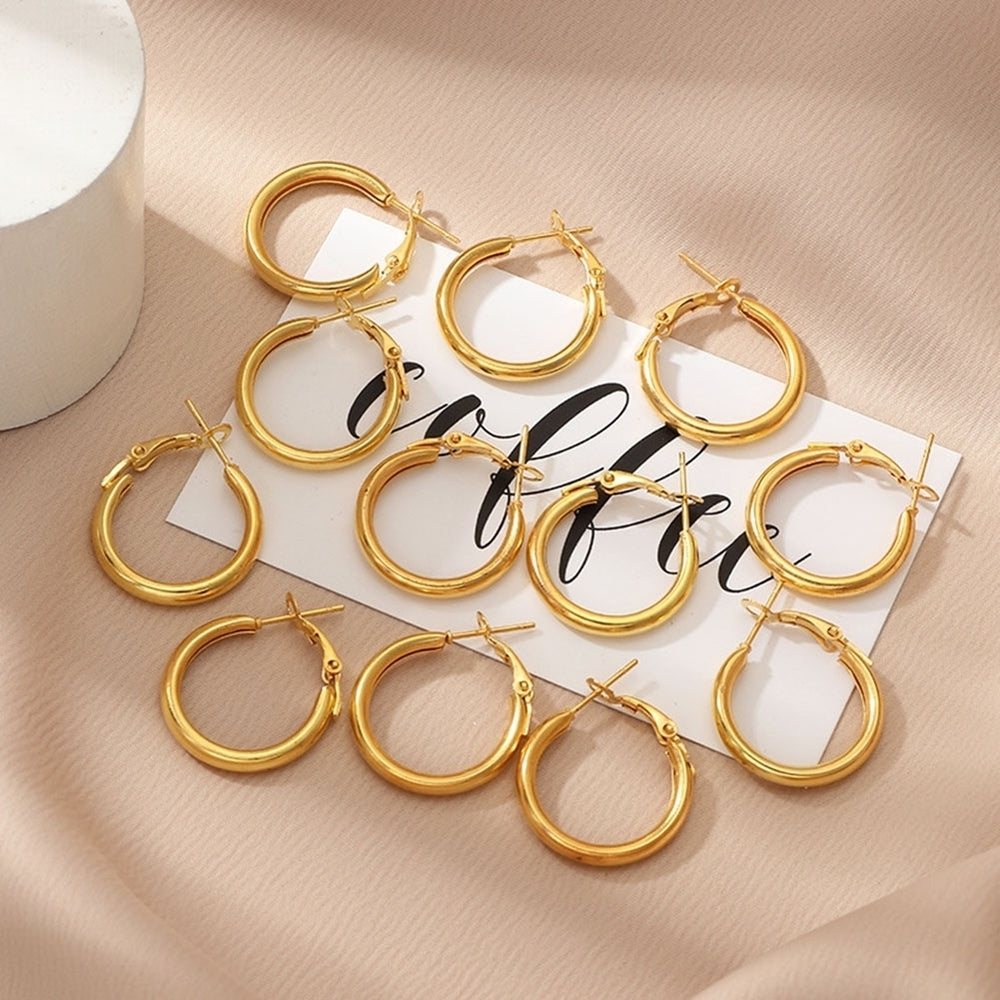 12Pcs Fashion Women Circle Dangle Hoop Earrings Piercing Party Jewelry Gift Image 2