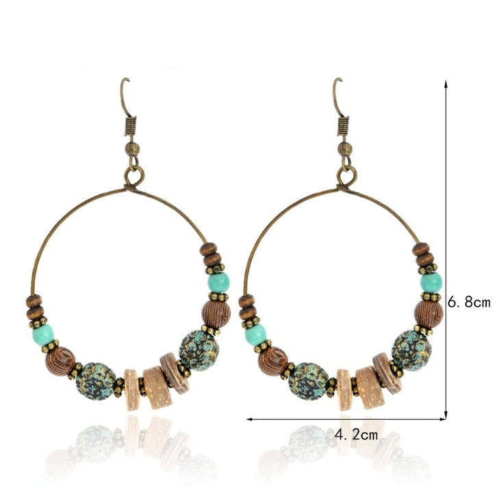 Bohemian Women Geometric Round Circle Dangle Beads Hook Earrings Jewelry Gift Image 10