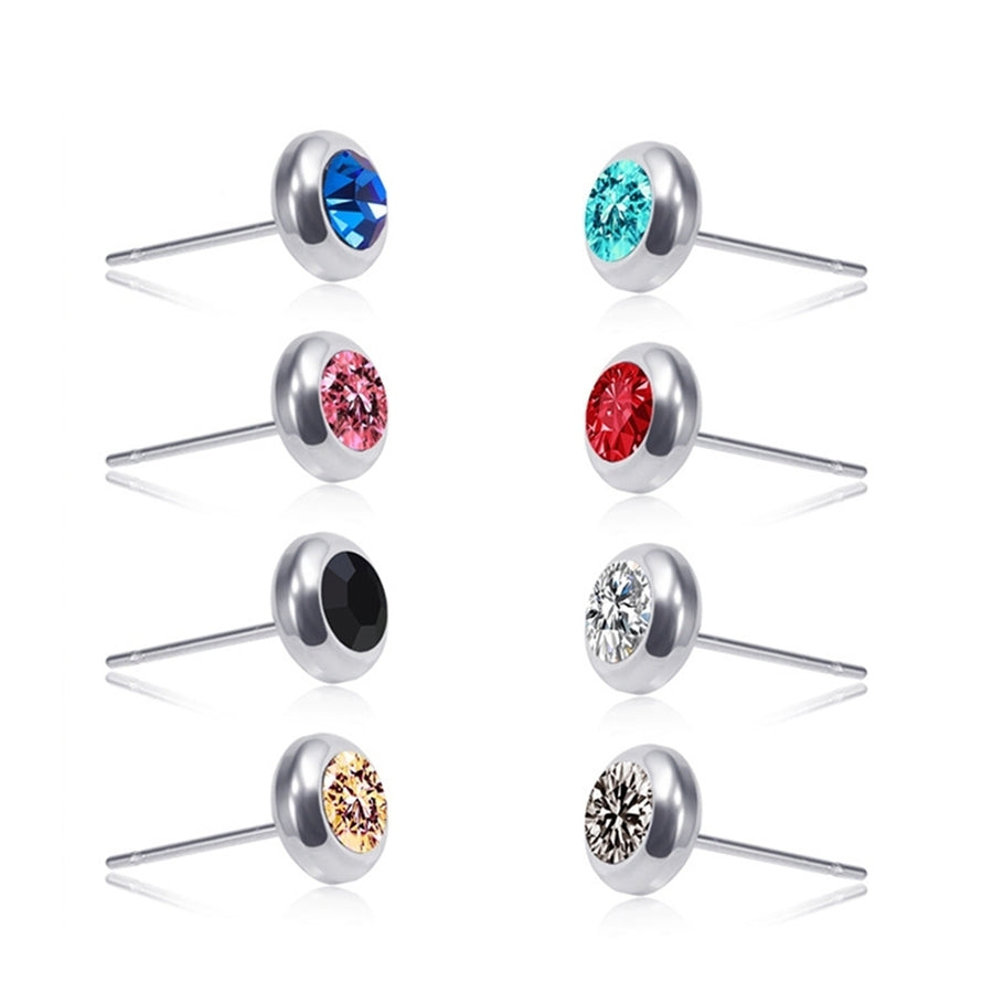 Unisex Rhinestone Stainless Steel Ear Stud Earrings Helix Piercing Jewelry Gift Image 1