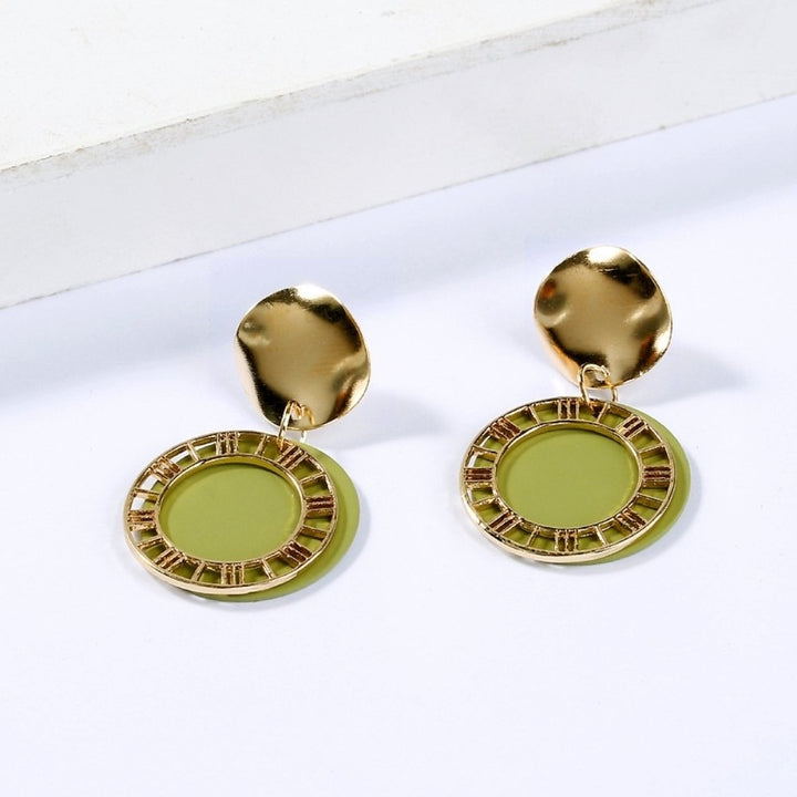 Fashion Women Roman Numerals Round Dangle Drop Ear Stud Earrings Jewelry Gift Image 9