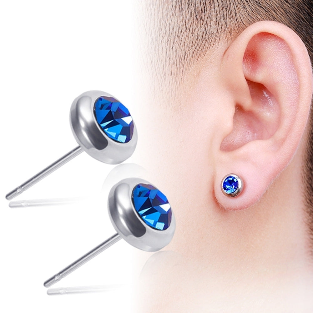 Unisex Rhinestone Stainless Steel Ear Stud Earrings Helix Piercing Jewelry Gift Image 10