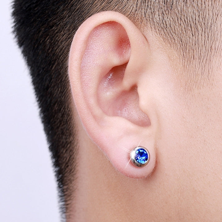 Unisex Rhinestone Stainless Steel Ear Stud Earrings Helix Piercing Jewelry Gift Image 12