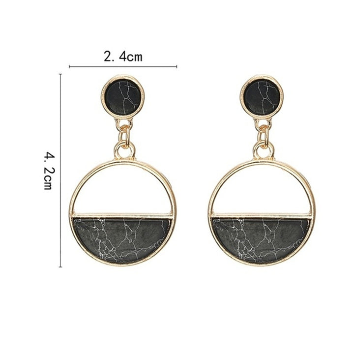 Fashion Women Marble Grain Round Geometric Dangle Ear Stud Earrings Jewelry Gift Image 8