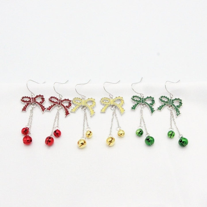 Fashion Women Bowknot Bell Chain Dangle Drop Hook Earrings Jewelry Xmas Gift Image 7