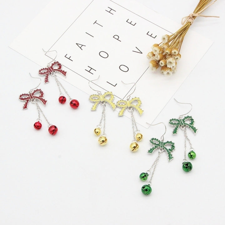 Fashion Women Bowknot Bell Chain Dangle Drop Hook Earrings Jewelry Xmas Gift Image 8