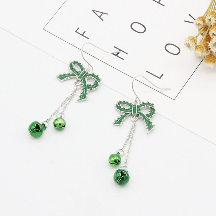 Fashion Women Bowknot Bell Chain Dangle Drop Hook Earrings Jewelry Xmas Gift Image 9