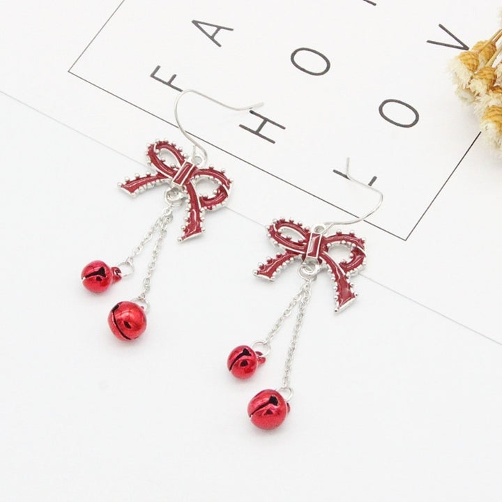 Fashion Women Bowknot Bell Chain Dangle Drop Hook Earrings Jewelry Xmas Gift Image 10