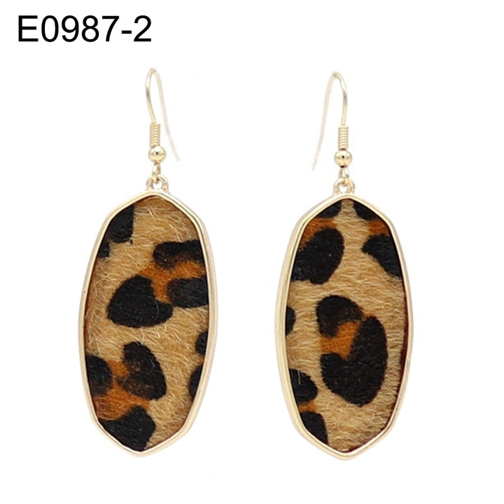 Fashion Women Abalone Shell Leopard Oval Dangle Drop Hook Earrings Jewelry Gift Image 11