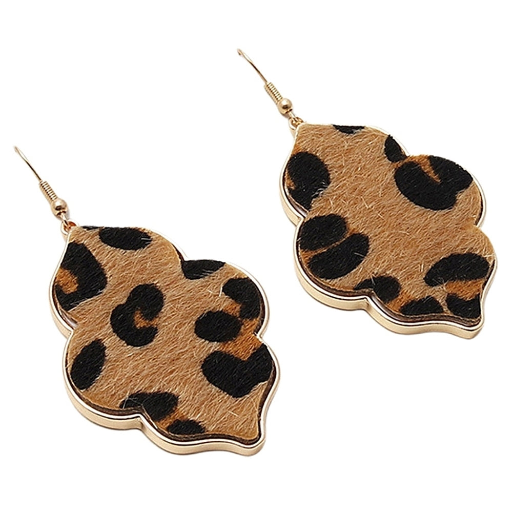 Women Abalone Shell Leopard Hook Dangle Earrings Banquet Party Jewelry Gift Image 4