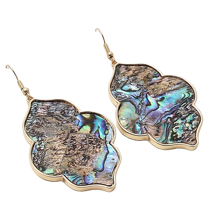 Women Abalone Shell Leopard Hook Dangle Earrings Banquet Party Jewelry Gift Image 6