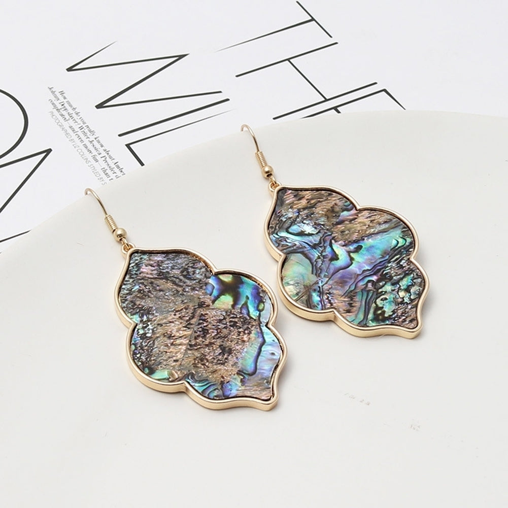 Women Abalone Shell Leopard Hook Dangle Earrings Banquet Party Jewelry Gift Image 11