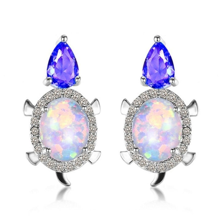 Fashion Women Tortoise Faux Opal Rhinestone Ear Stud Earrings Party Jewelry Image 8