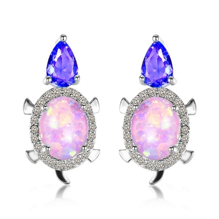 Fashion Women Tortoise Faux Opal Rhinestone Ear Stud Earrings Party Jewelry Image 9