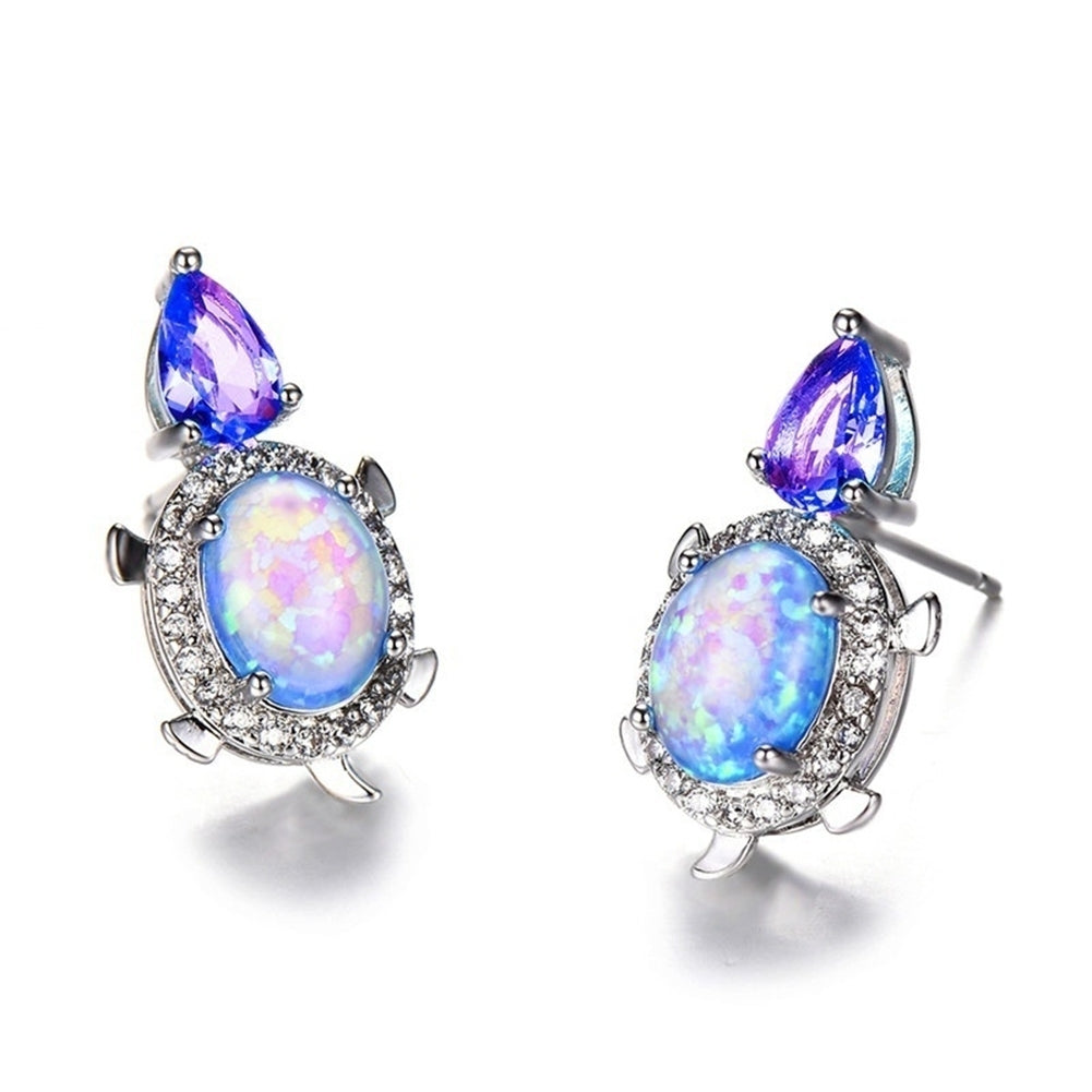 Fashion Women Tortoise Faux Opal Rhinestone Ear Stud Earrings Party Jewelry Image 10