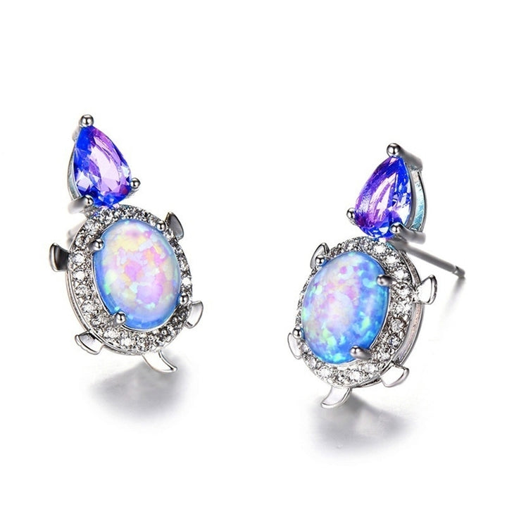 Fashion Women Tortoise Faux Opal Rhinestone Ear Stud Earrings Party Jewelry Image 10