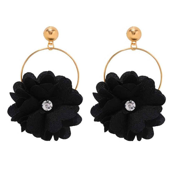 Fashion Women Rhinestone Flower Round Dangle Ear Drop Earrings Jewelry Gift Image 2