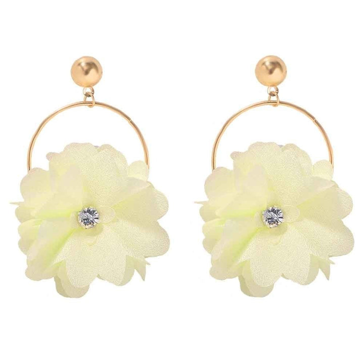 Fashion Women Rhinestone Flower Round Dangle Ear Drop Earrings Jewelry Gift Image 3