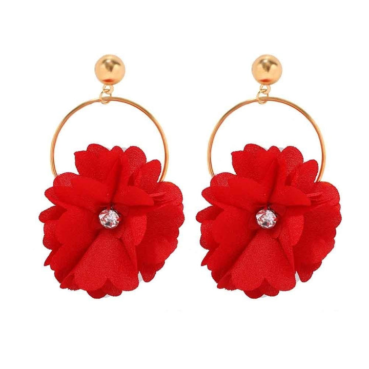 Fashion Women Rhinestone Flower Round Dangle Ear Drop Earrings Jewelry Gift Image 4