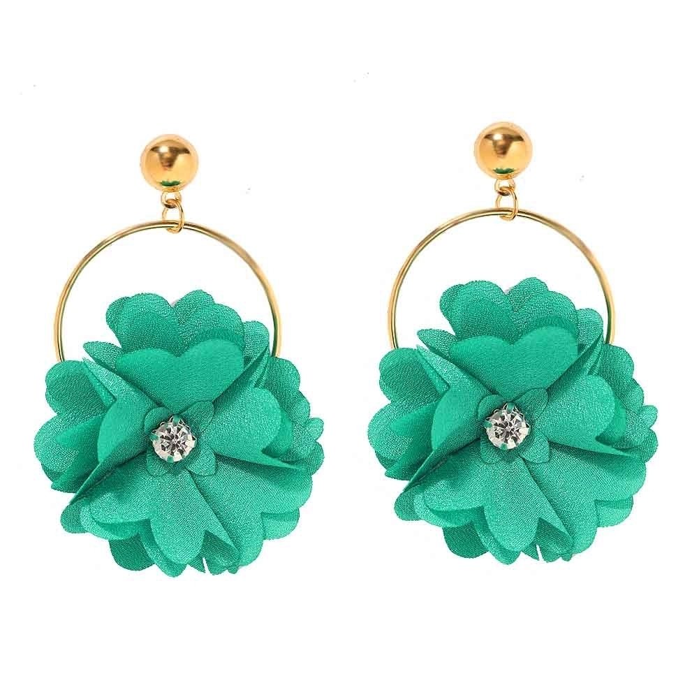 Fashion Women Rhinestone Flower Round Dangle Ear Drop Earrings Jewelry Gift Image 6