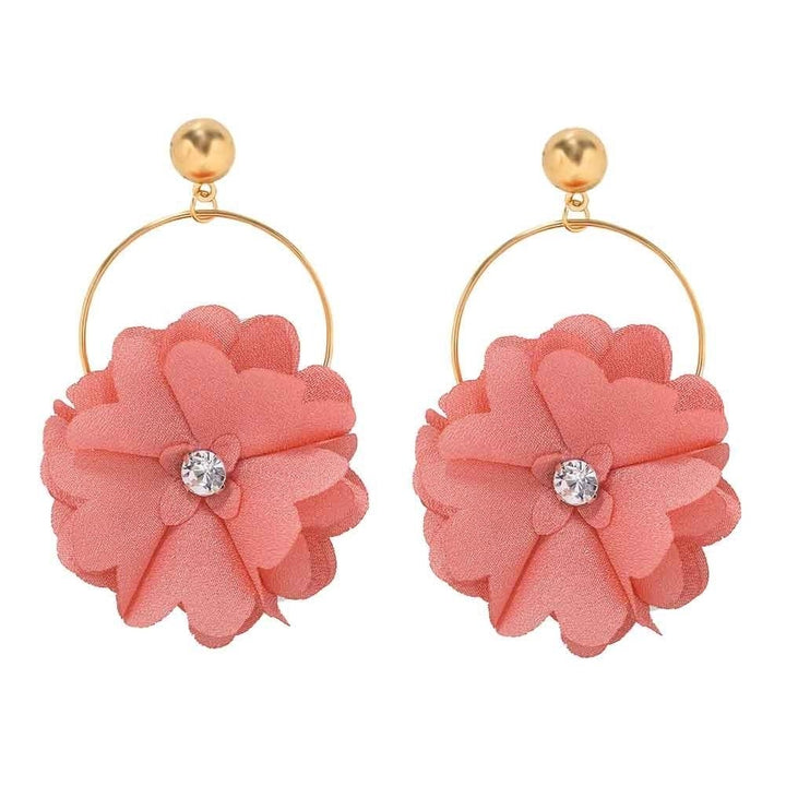 Fashion Women Rhinestone Flower Round Dangle Ear Drop Earrings Jewelry Gift Image 7