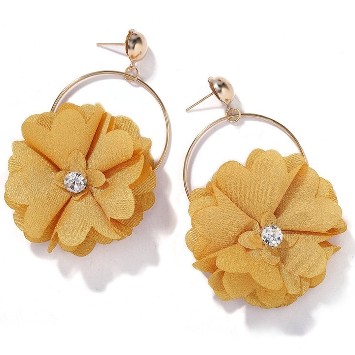 Fashion Women Rhinestone Flower Round Dangle Ear Drop Earrings Jewelry Gift Image 12