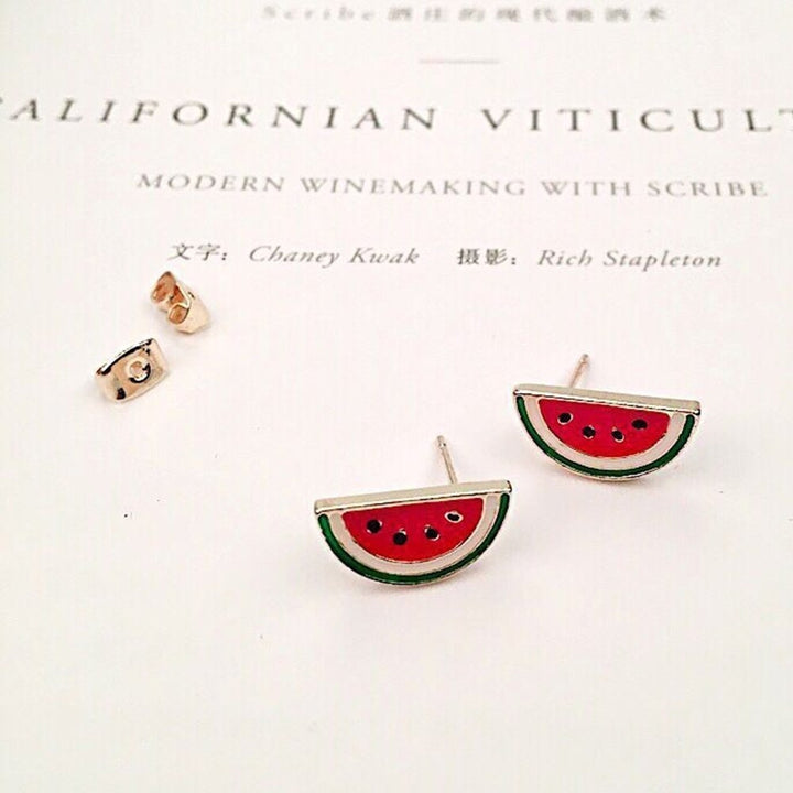 Cute Women Fruit Strawberry Watermelon Ladybird Ear Stud Earrings Jewelry Gift Image 3