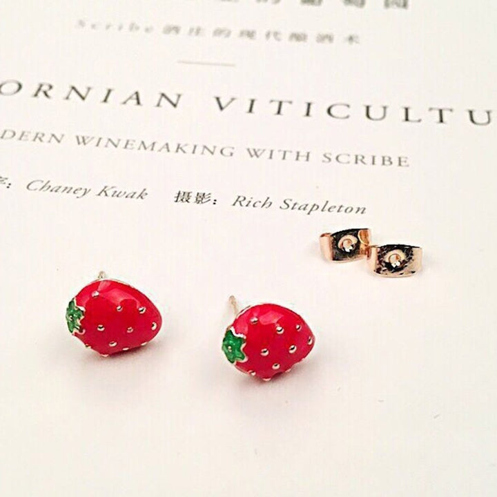 Cute Women Fruit Strawberry Watermelon Ladybird Ear Stud Earrings Jewelry Gift Image 4