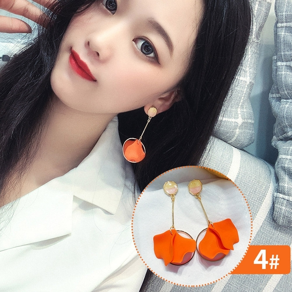 Fashion Women Flower Petal Dangle Drop Hoop Hook Earrings Holiday Jewelry Gift Image 9