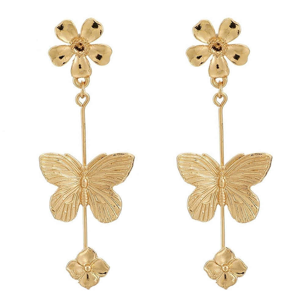 Women Leaf Flower Butterfly Dangle Ear Drop Stud Hook Earrings Jewelry Gift Image 2