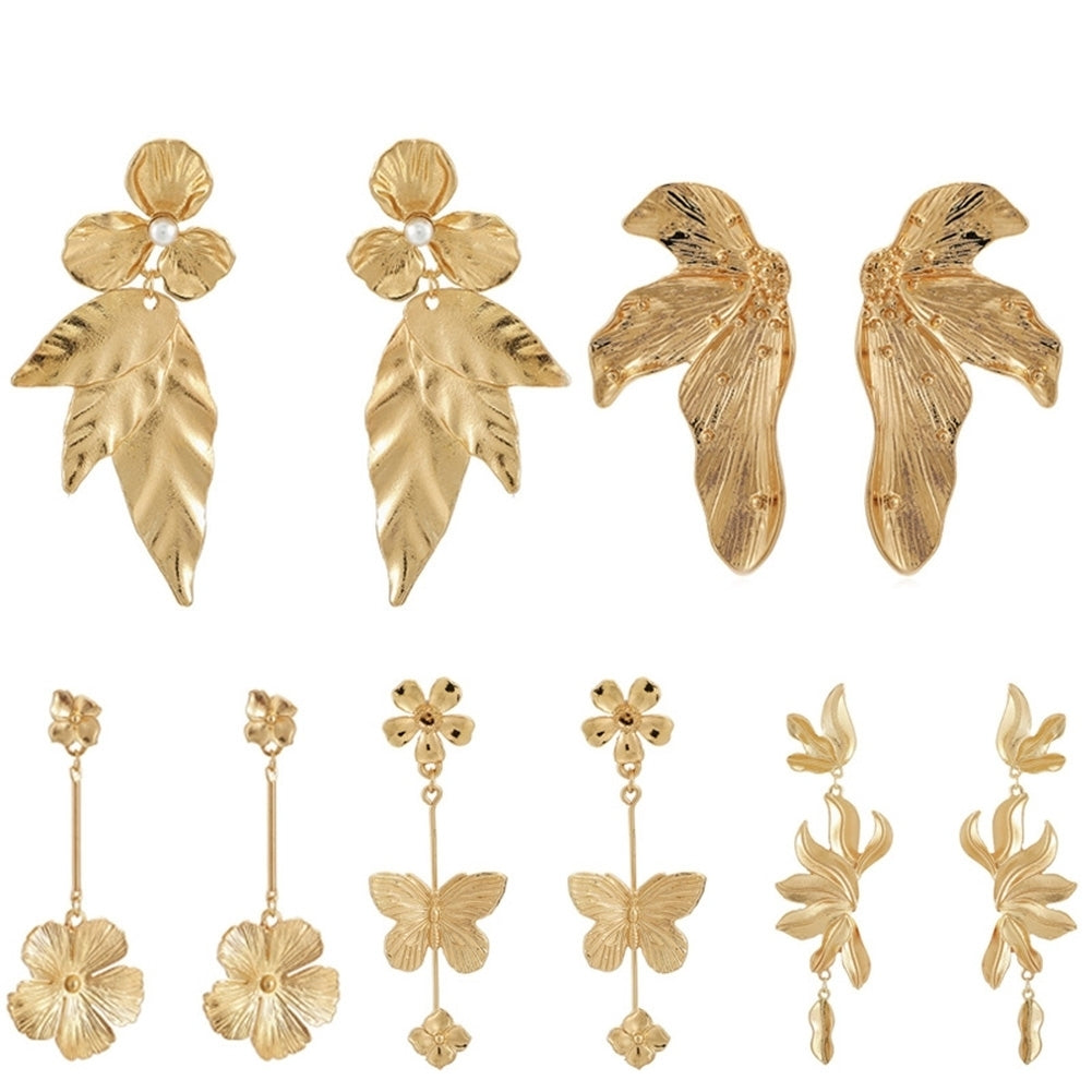 Women Leaf Flower Butterfly Dangle Ear Drop Stud Hook Earrings Jewelry Gift Image 7