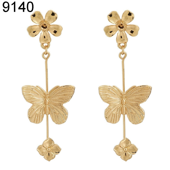 Women Leaf Flower Butterfly Dangle Ear Drop Stud Hook Earrings Jewelry Gift Image 9