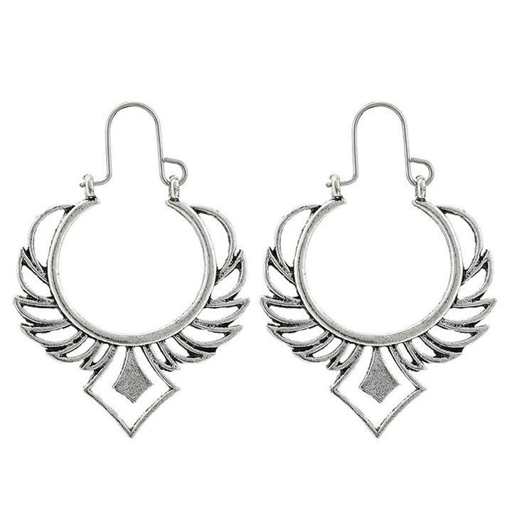 Boho Women Geometric Hollow Carving Hoop Earrings Piercing Party Jewelry Gift Image 3