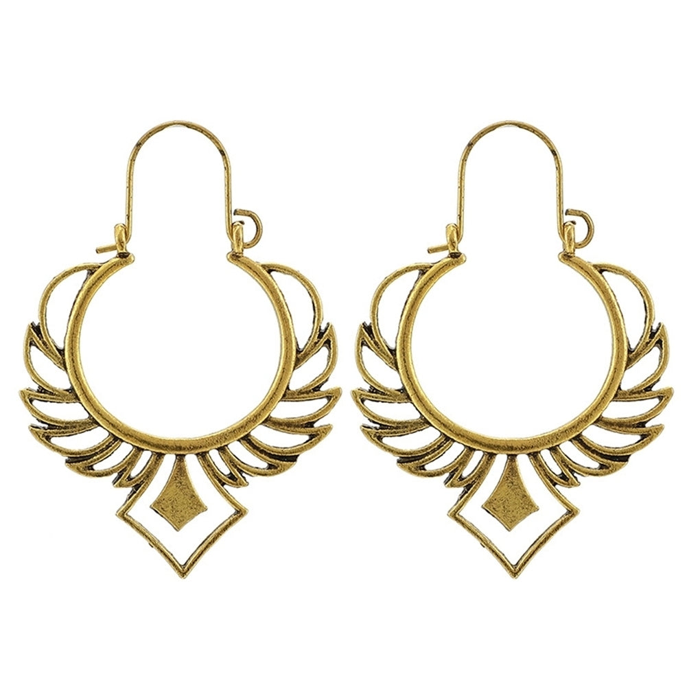 Boho Women Geometric Hollow Carving Hoop Earrings Piercing Party Jewelry Gift Image 12