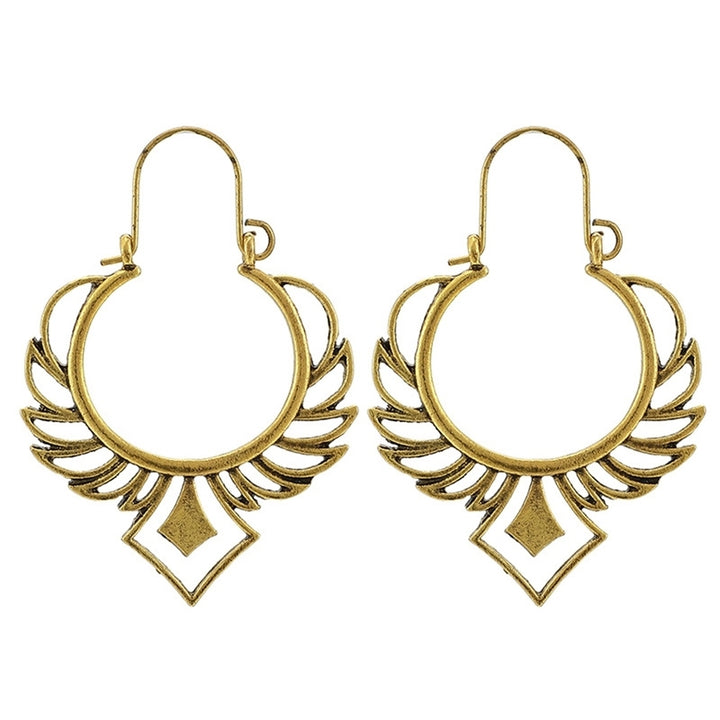 Boho Women Geometric Hollow Carving Hoop Earrings Piercing Party Jewelry Gift Image 12