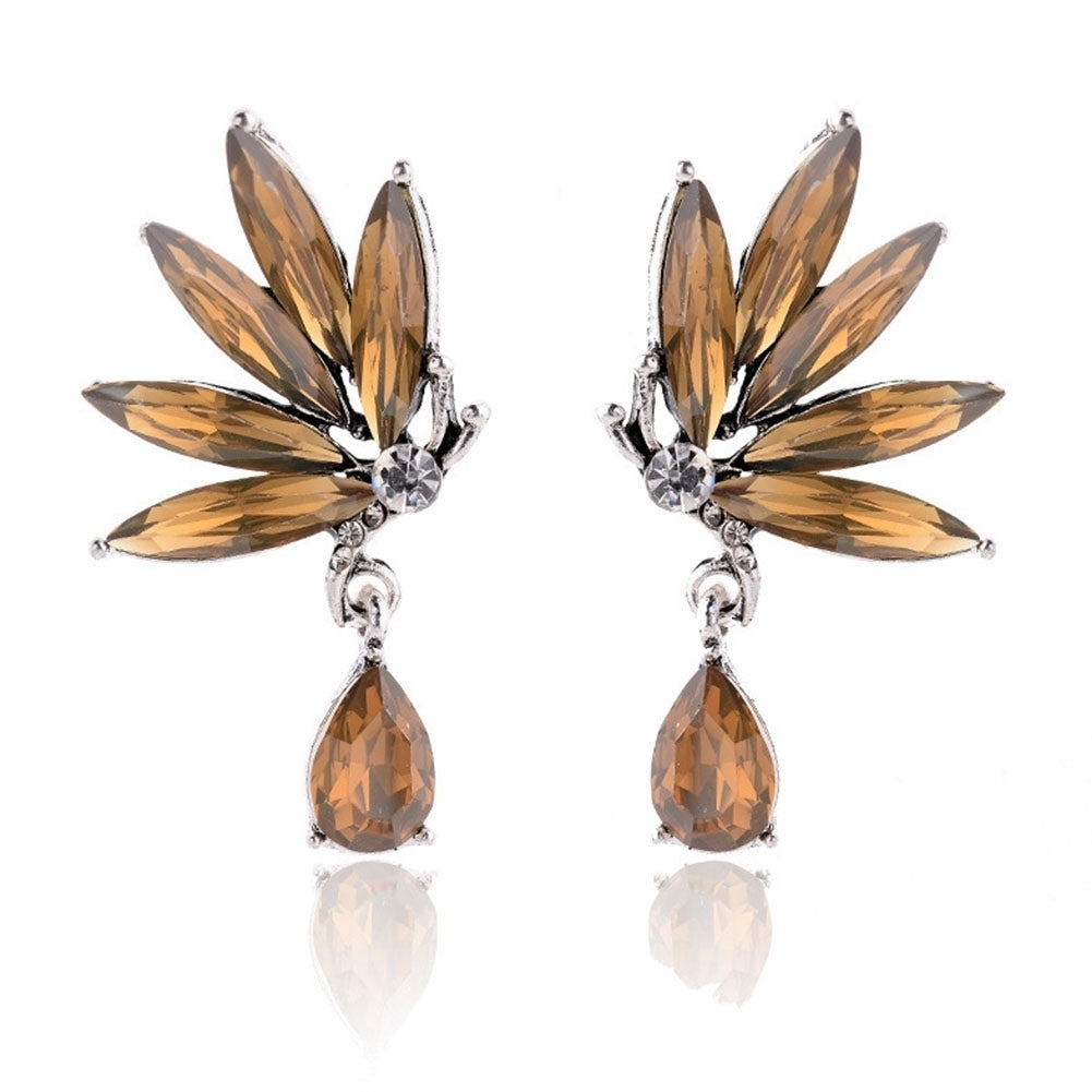1 Pair Women Rhinestones Butterfly Earrings Faux Crystal Ear Pendants for Party Image 4
