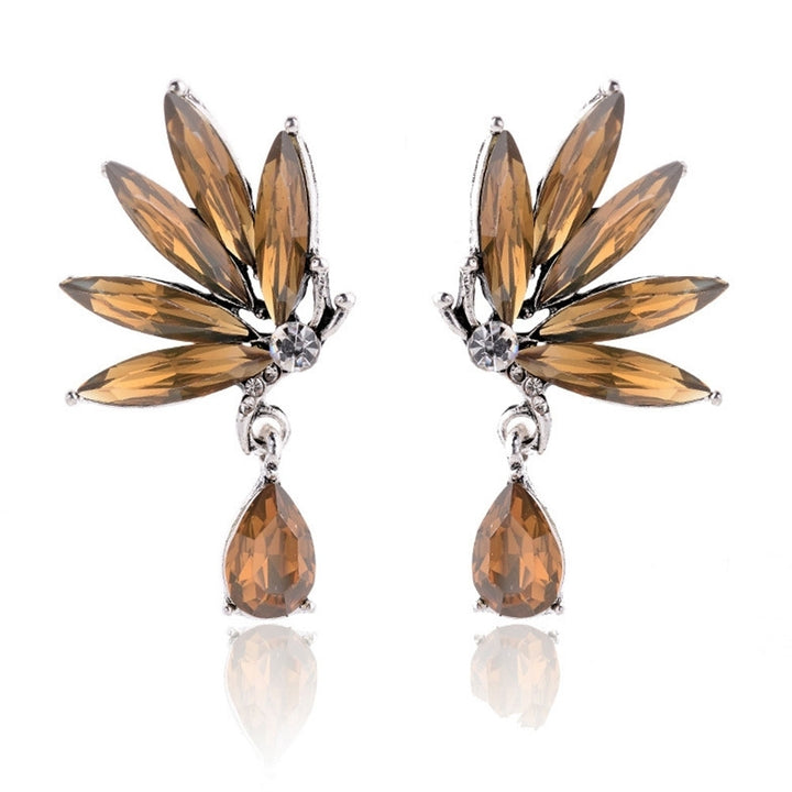 1 Pair Women Rhinestones Butterfly Earrings Faux Crystal Ear Pendants for Party Image 4