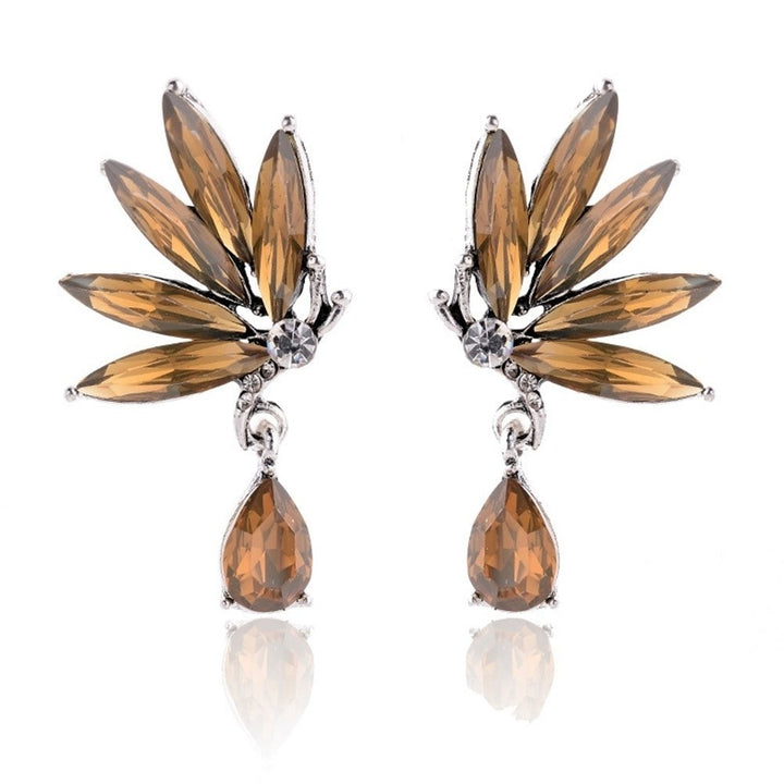 1 Pair Women Rhinestones Butterfly Earrings Faux Crystal Ear Pendants for Party Image 1