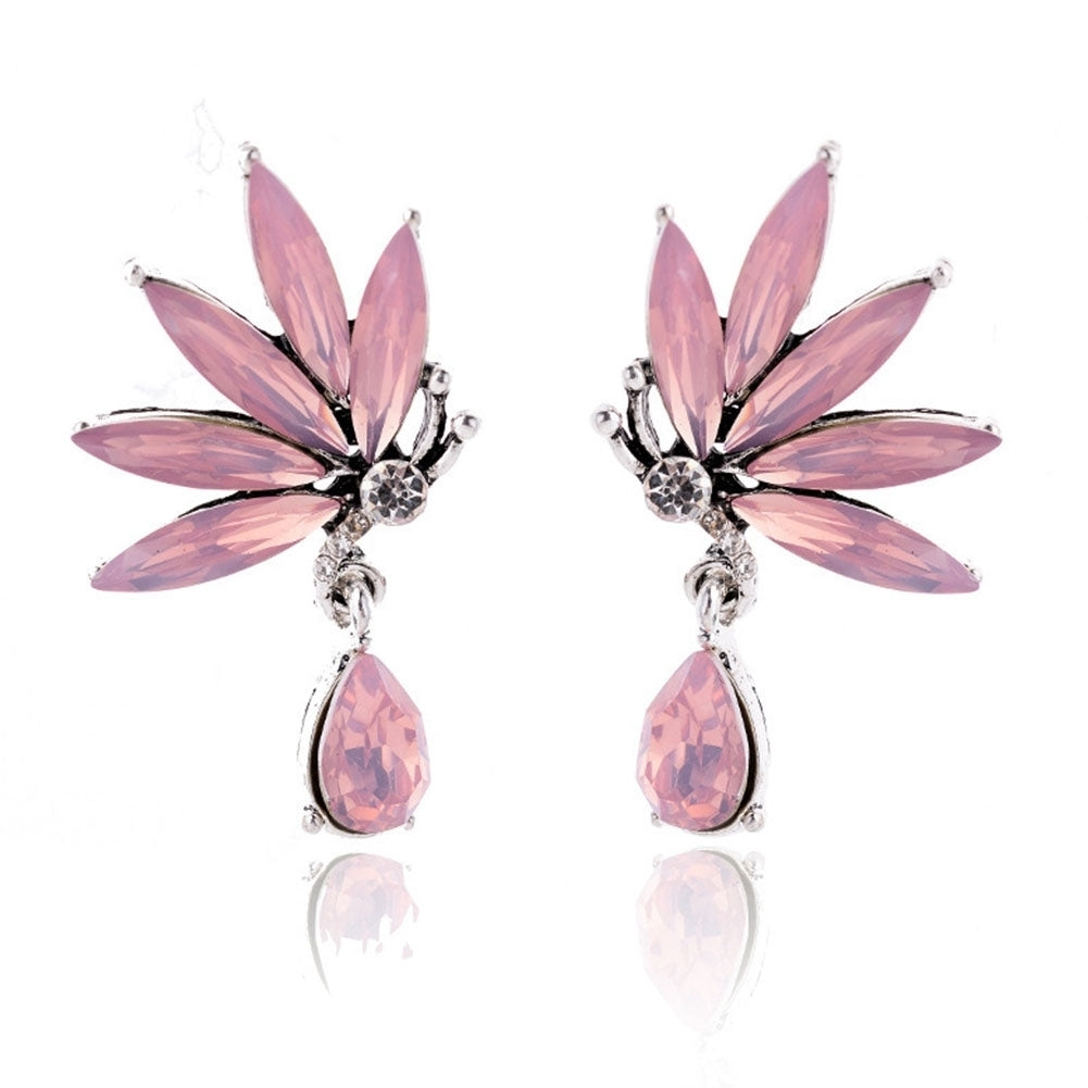 1 Pair Women Rhinestones Butterfly Earrings Faux Crystal Ear Pendants for Party Image 7