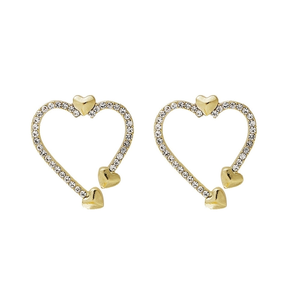 Woman Personality Fashion Metal Hollow Out Love Heart Earrings Ear Stud Gift Image 6