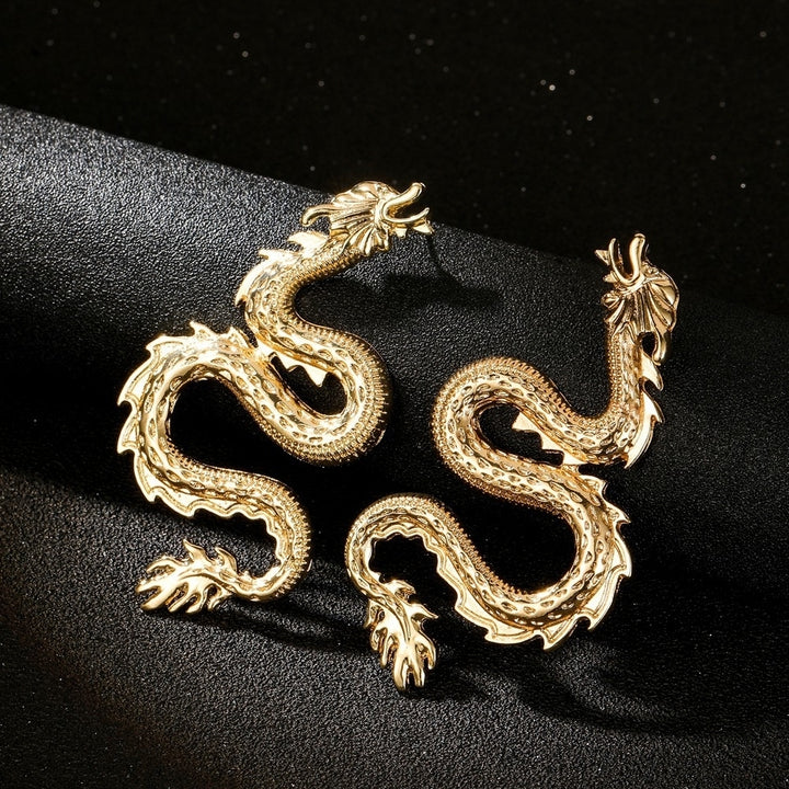 Stylish Women Curved Dragon Shape Alloy Ear Studs Earrings Party Jewelry Gift Image 1