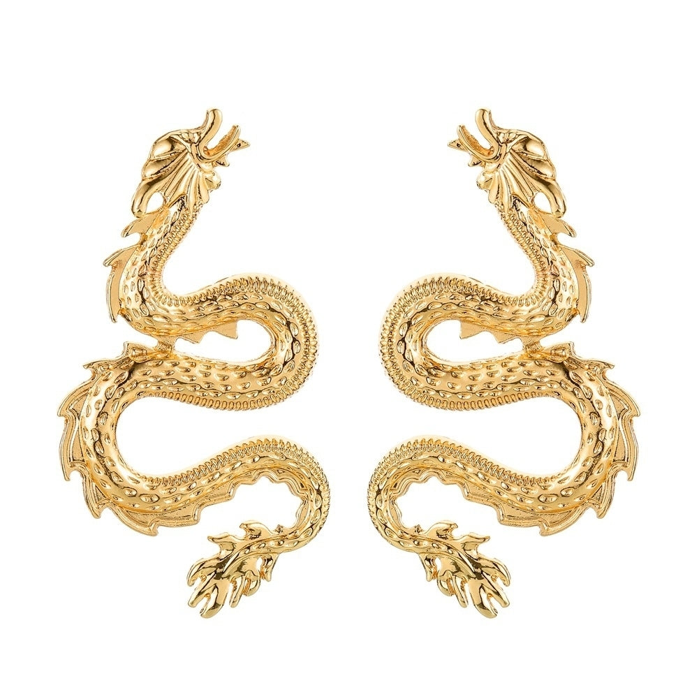 Stylish Women Curved Dragon Shape Alloy Ear Studs Earrings Party Jewelry Gift Image 7