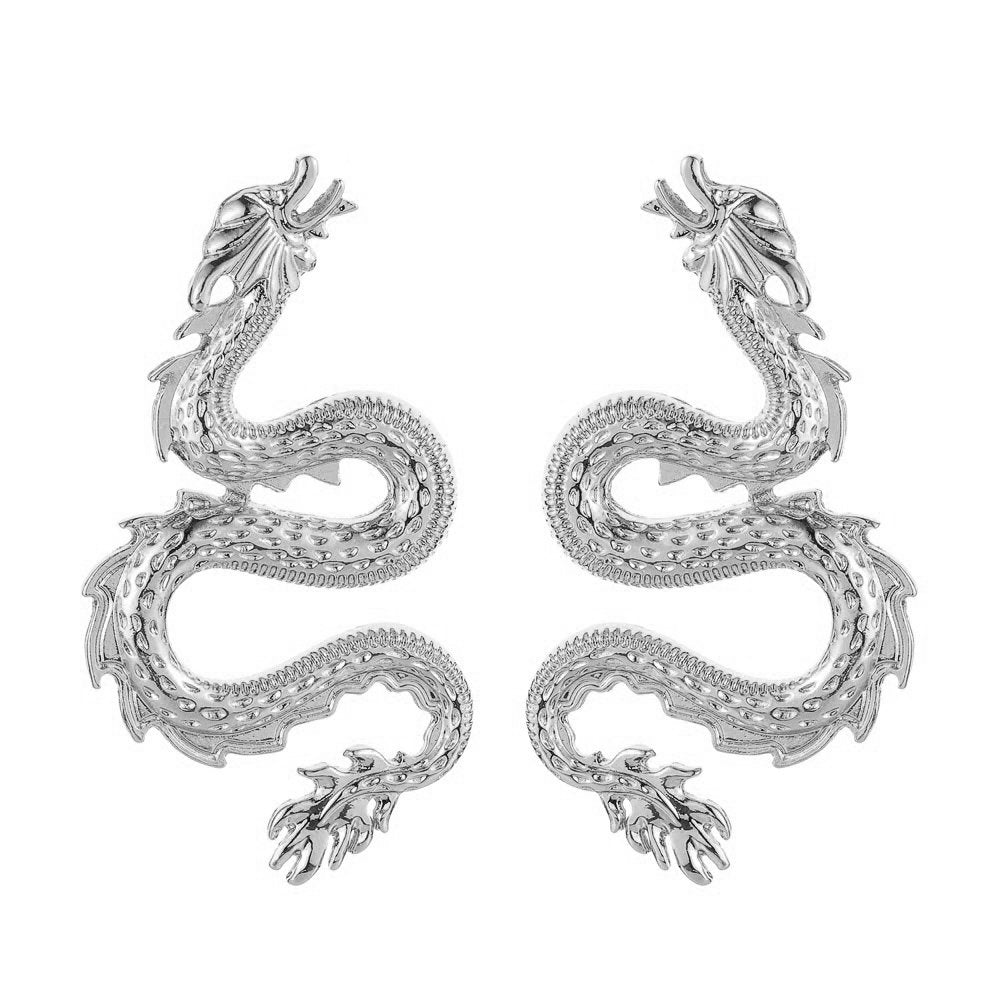 Stylish Women Curved Dragon Shape Alloy Ear Studs Earrings Party Jewelry Gift Image 8