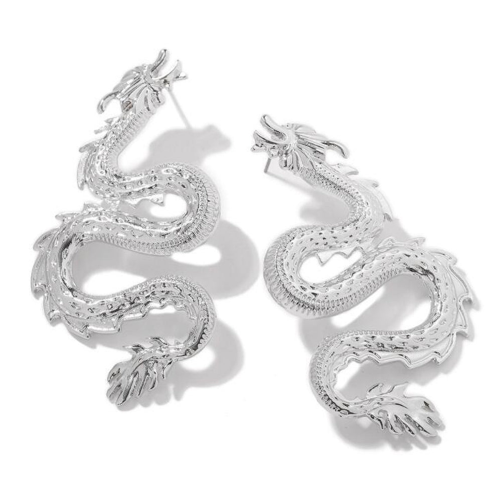 Stylish Women Curved Dragon Shape Alloy Ear Studs Earrings Party Jewelry Gift Image 10