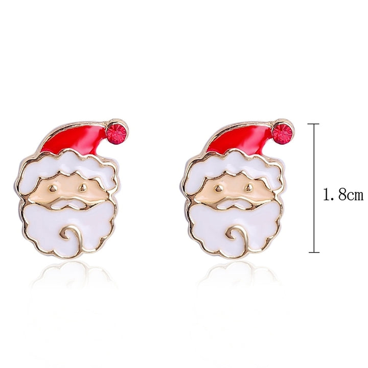 Women Christmas Snowflake Santa Claus Rhinestone Inlaid Stud Earrings Xmas Gift Image 10