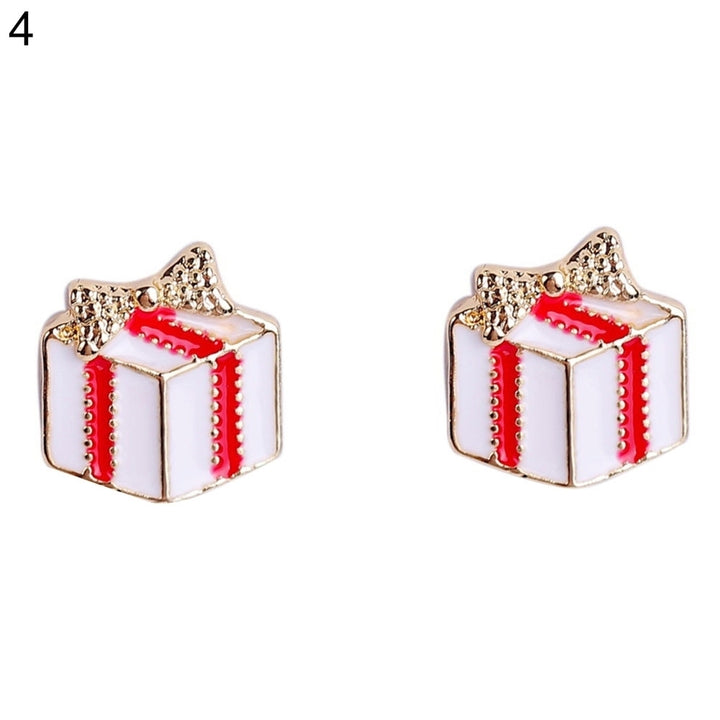 Women Christmas Deer Head Rhinestone Inlaid Stud Earrings Xmas Party Jewelry Image 12