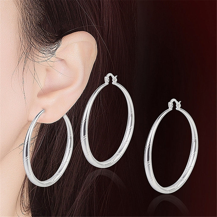 Women Stylish Big Round Circle Shape Retro Large Hoop Earrings Jewelry Gift Image 2