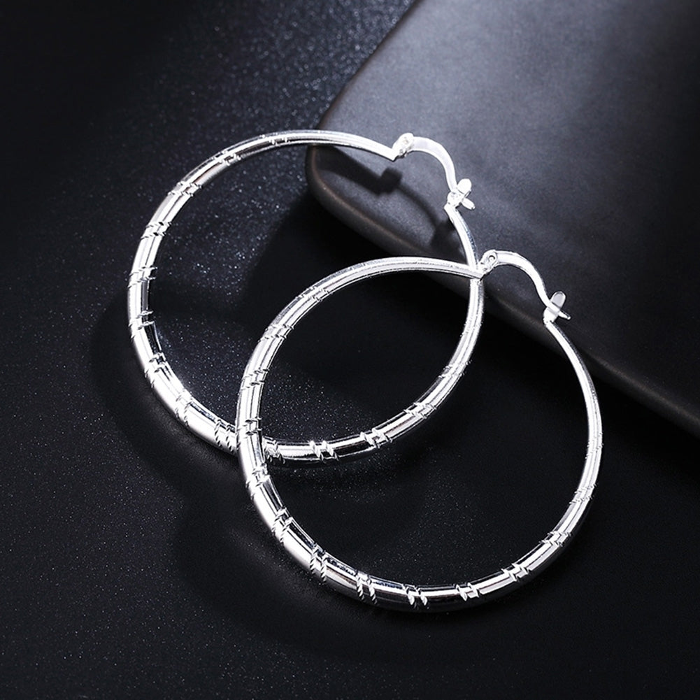 Women Stylish Big Round Circle Shape Retro Large Hoop Earrings Jewelry Gift Image 3