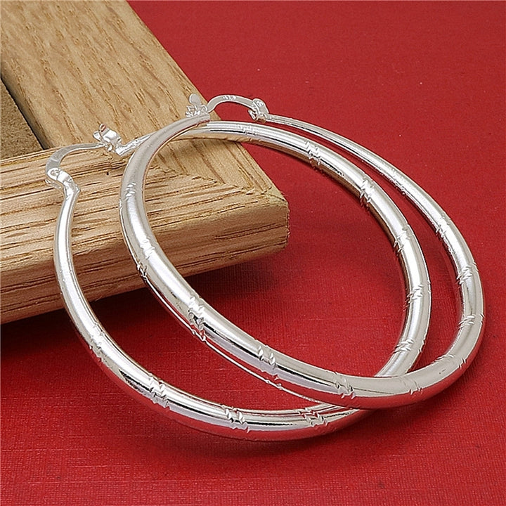 Women Stylish Big Round Circle Shape Retro Large Hoop Earrings Jewelry Gift Image 4