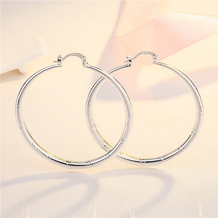 Women Stylish Big Round Circle Shape Retro Large Hoop Earrings Jewelry Gift Image 6